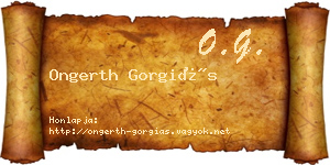 Ongerth Gorgiás névjegykártya